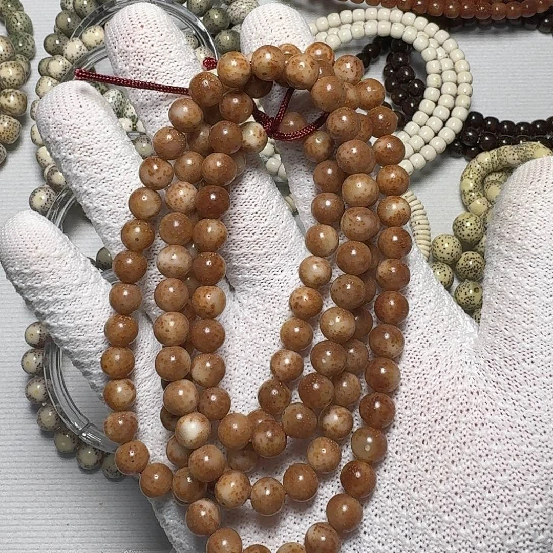 ****思星月菩提手串原生态粉冰玉化卡8圆脖挂