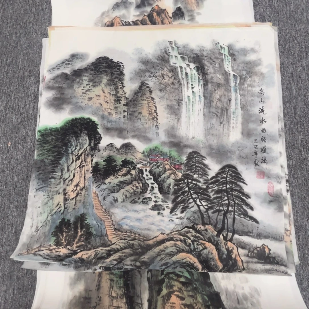 国画绘画作品多次参加68.68
