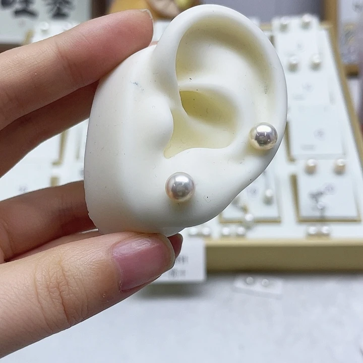 淡水珍珠耳饰银S925镶嵌大****少