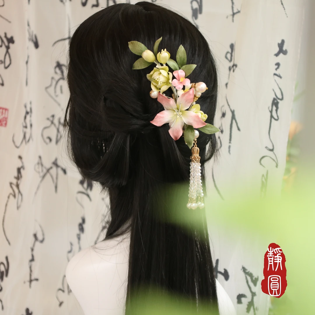 【百合流苏款】 时尚气质古风发夹边夹