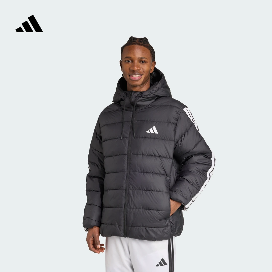 双旦礼遇阿迪达斯 拒水防风保暖舒适休闲连帽棉服男款秋冬 JM8355