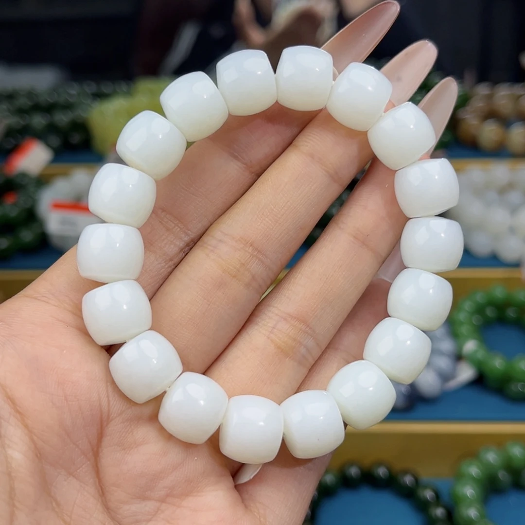 和田玉未镶嵌手链天然和田玉新疆和田黑山手串12