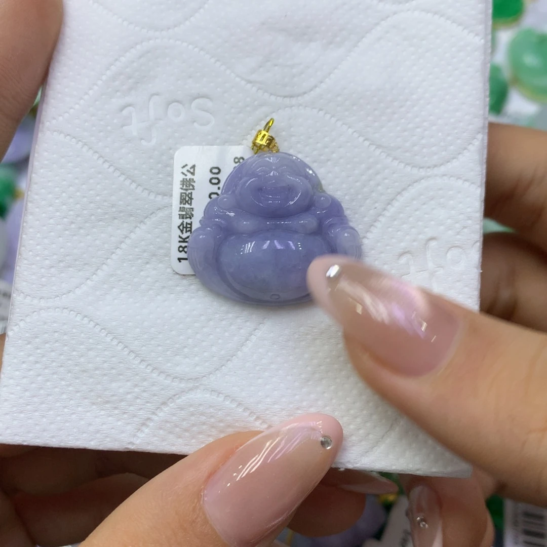 颈饰18K金镶嵌翡翠