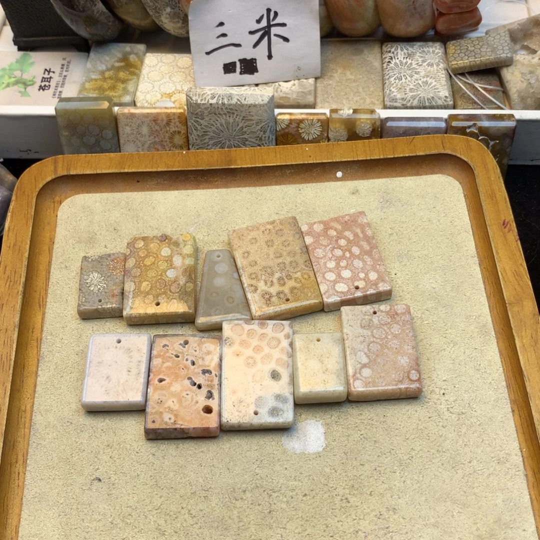 叫****硅化珊瑚（珊瑚玉）未镶嵌颈饰