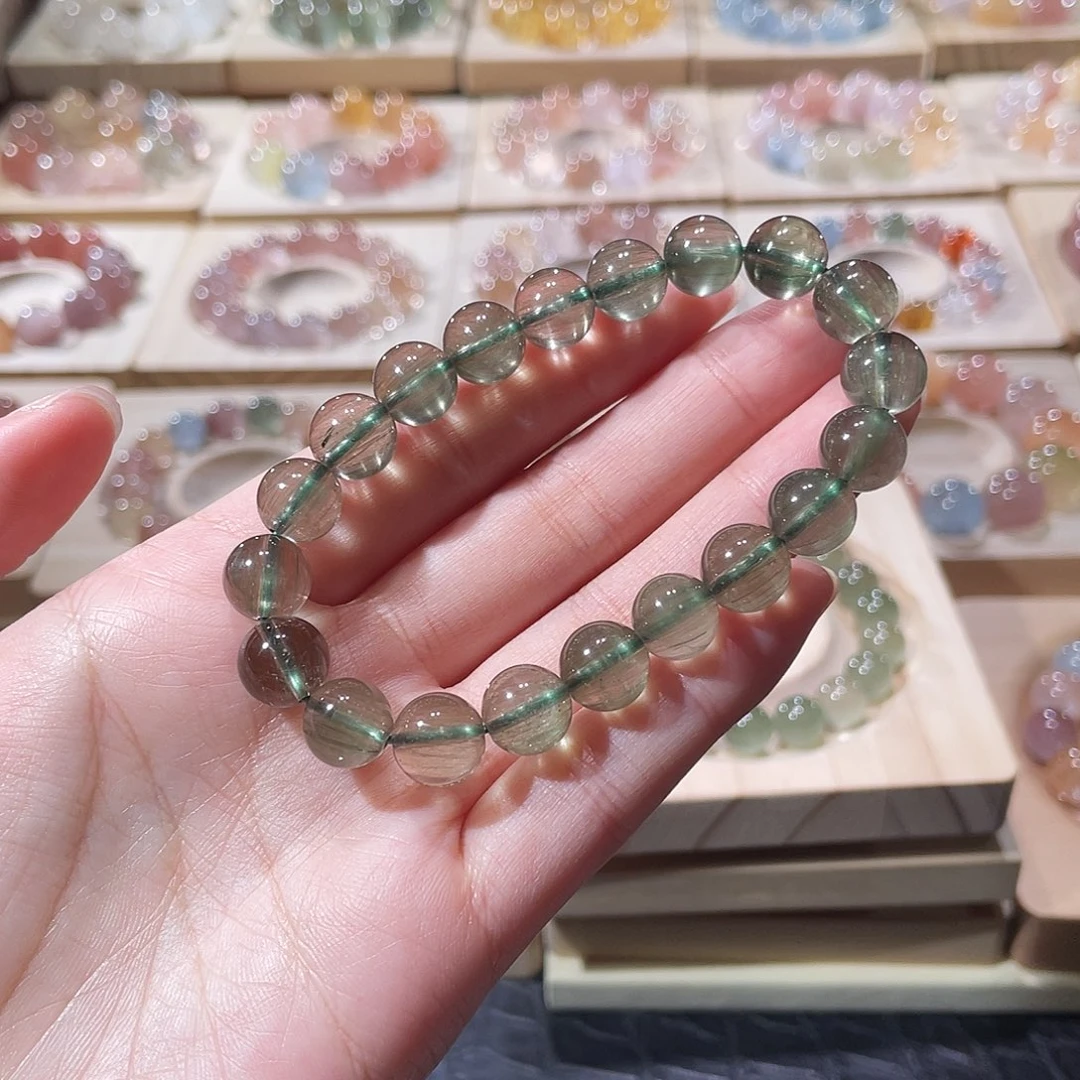 水晶手链未镶嵌发晶手链，晶体通透