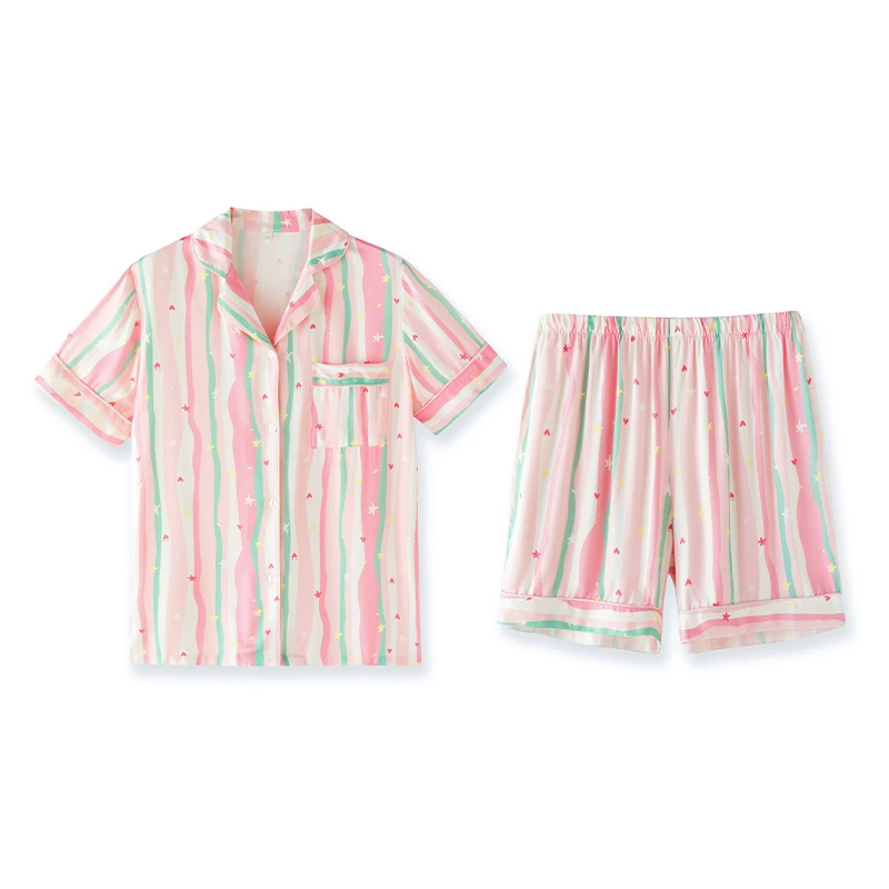 莫里伊【人棉彩虹】小众设计潮牌短袖短裤可外穿睡衣家居服