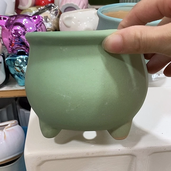 摆件陶盆有孔 微瑕介意勿拍