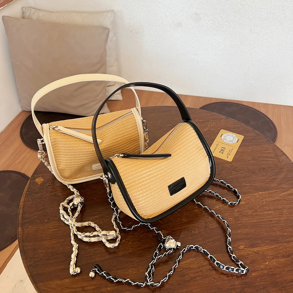 【编织童话】小众气质百搭简约单肩腋下包手提包2025韩版链条斜挎包