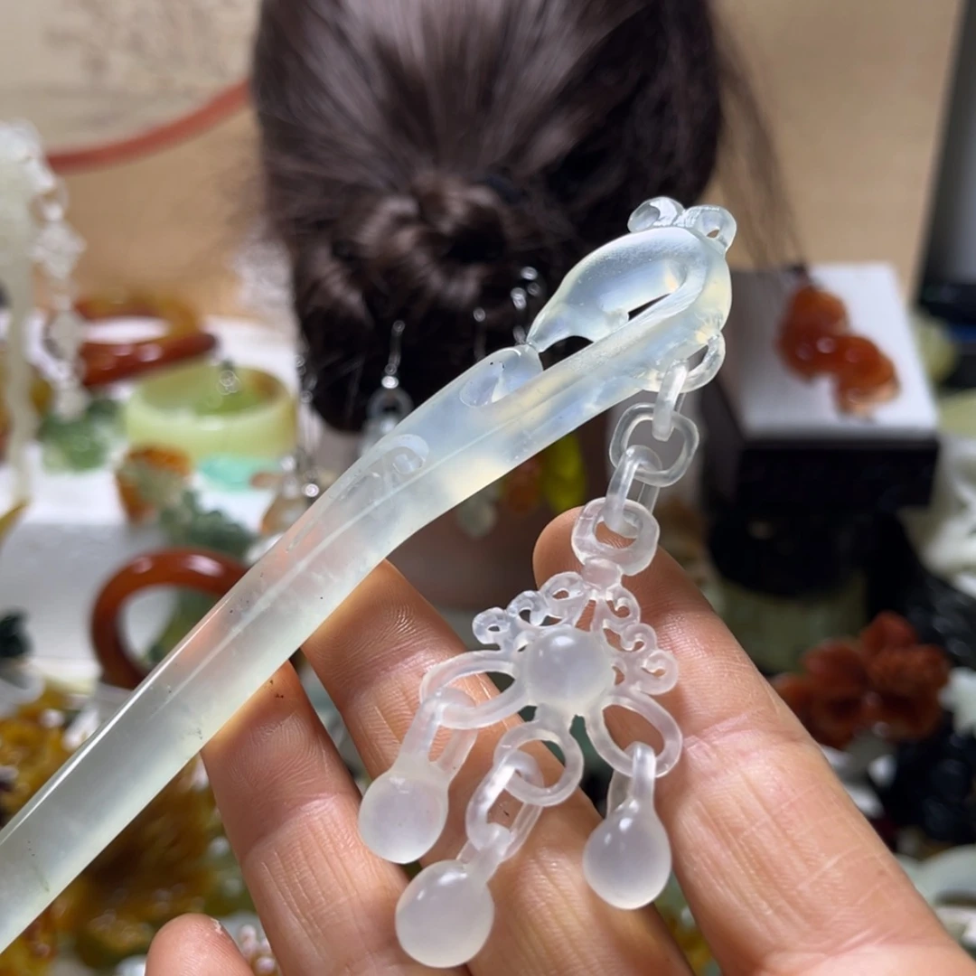 【闪购商品】蛇纹石玉未镶嵌发饰