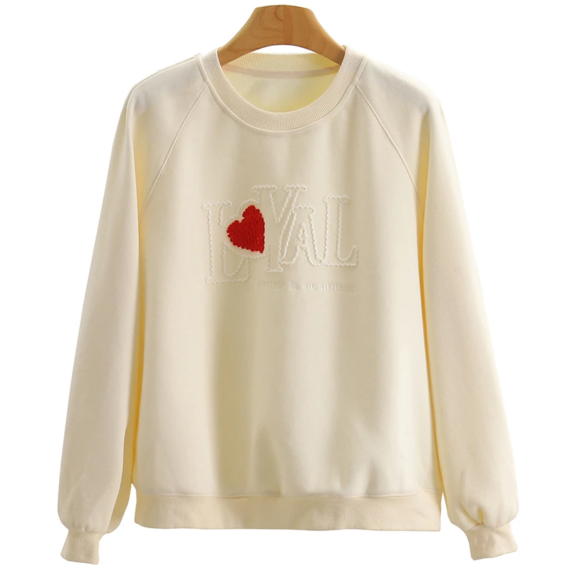 【开播福利】简约字母宽松圆领加绒卫衣#RXZ48V017