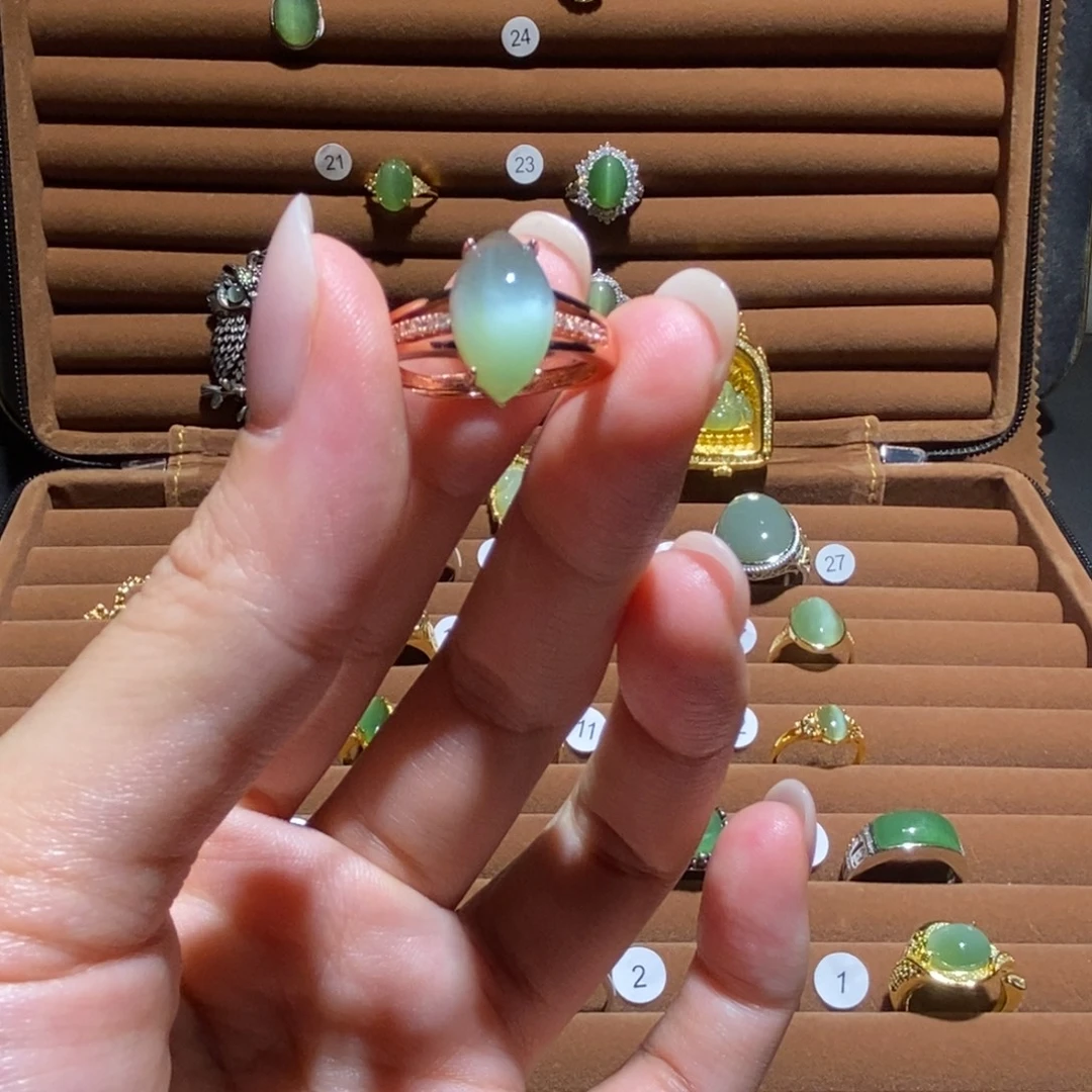 和田玉（碧玉）未镶嵌戒指