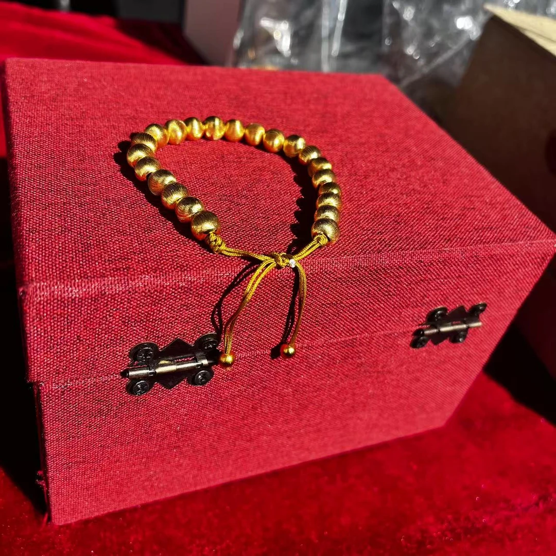 典藏--古法抽绳款拉丝猫眼8mm百搭手链c77-zjc