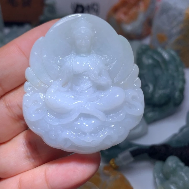 翡翠未镶嵌颈饰保真天然A货翡翠