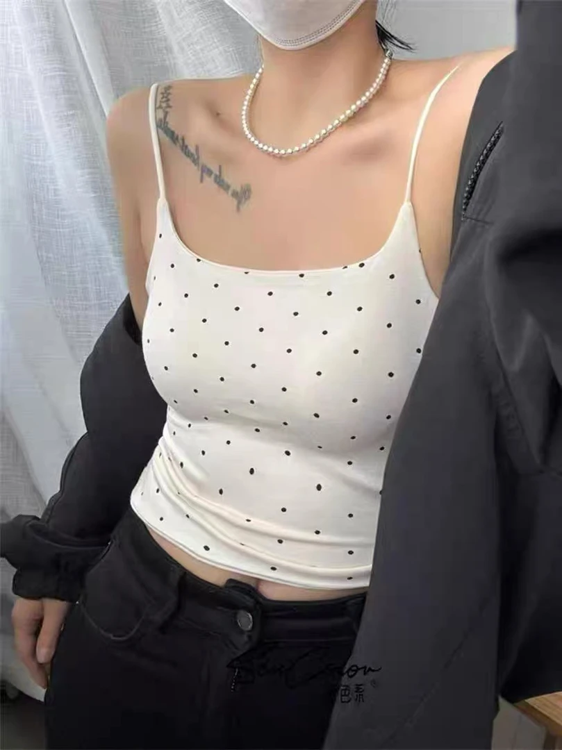 白色蕾丝花边小吊带背心女夏季性感纯欲修身紧身内搭辣妹上衣外穿