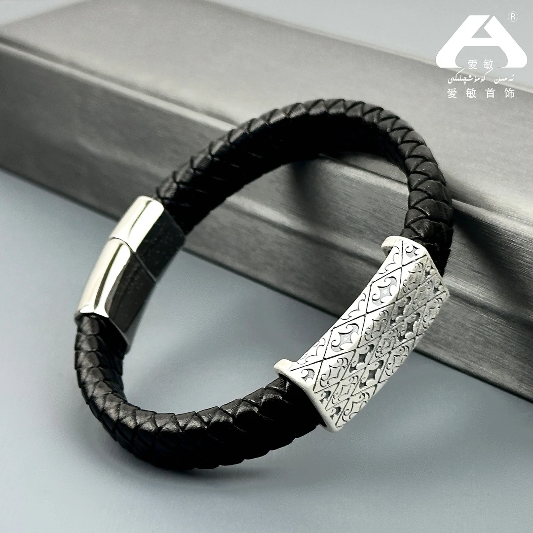 925银手镯 爱敏首饰纯银手镯