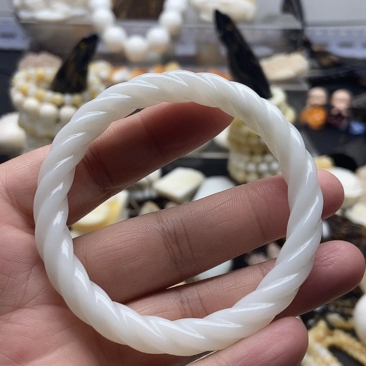 非金属贝壳贝雅轩工艺品玉化麻花手镯