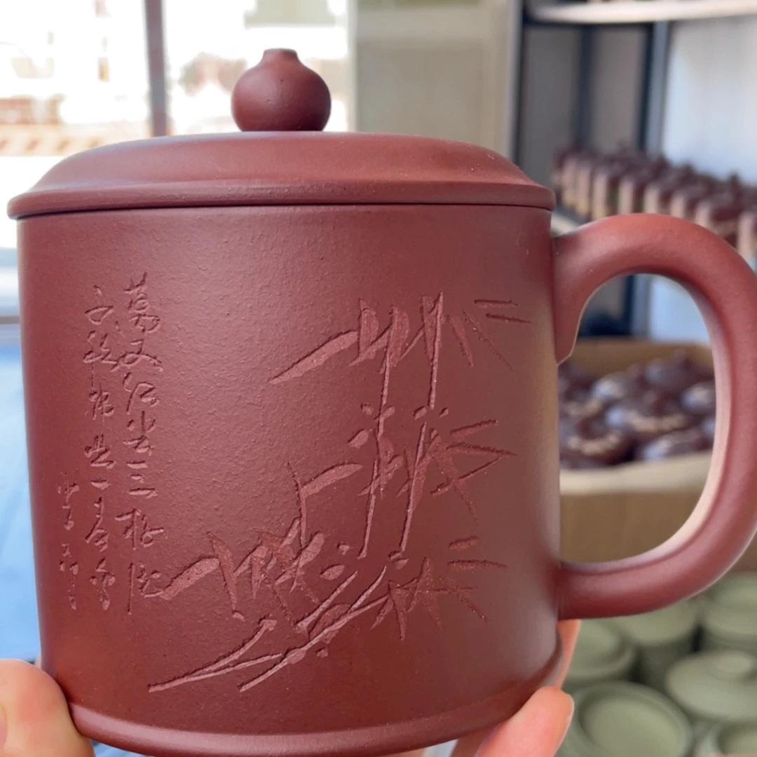 【闪购商品】茶杯紫砂和*宜兴原矿紫砂盖杯微瑕