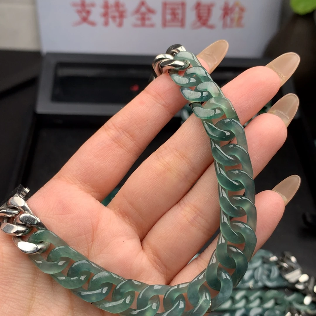 随***之翡翠未镶嵌手链00002