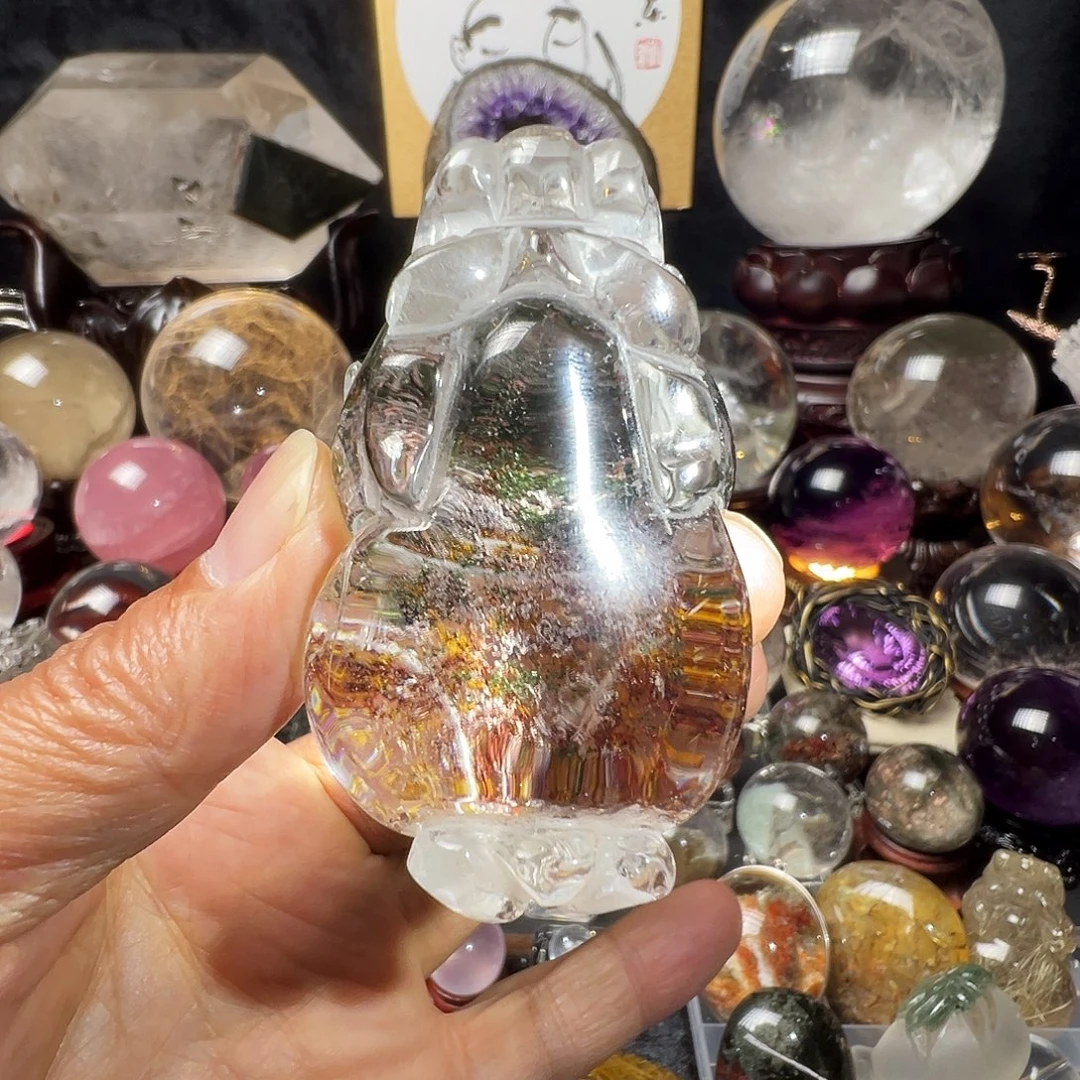 珠宝半成品未镶嵌水晶四季幽灵手工雕刻貔貅