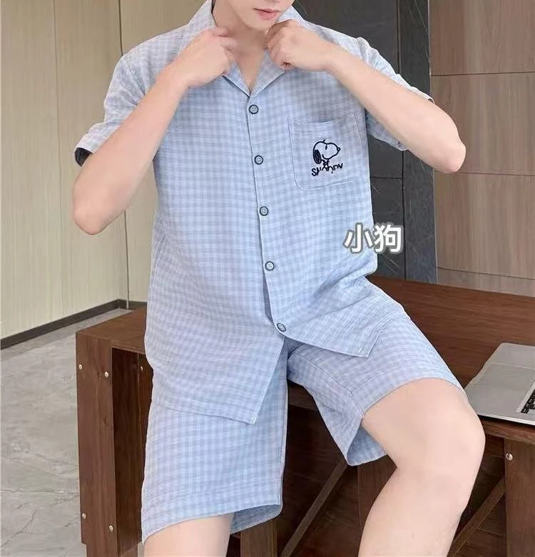 LAK-棉纱肌理男士家居服套装A1157