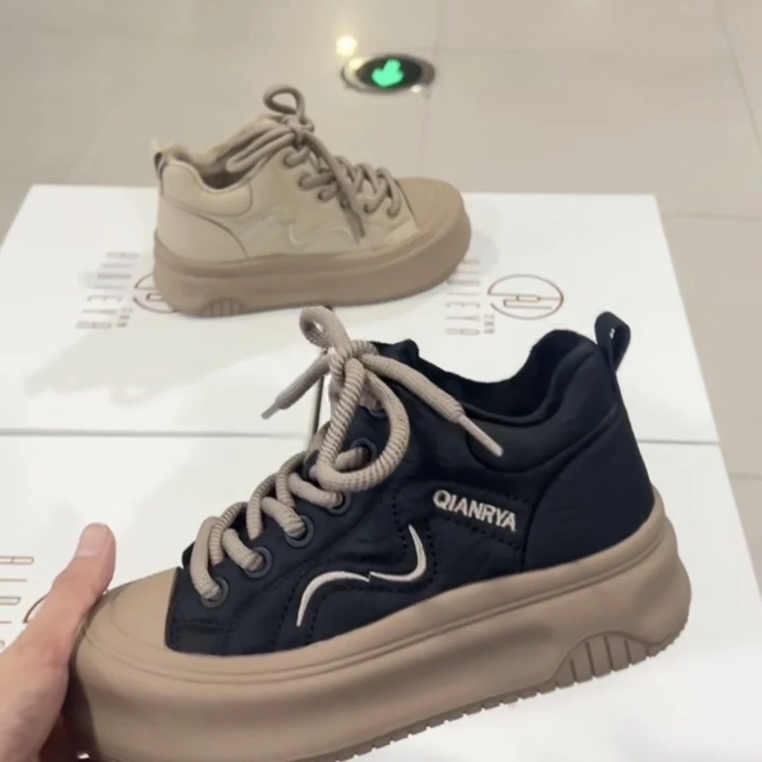 诗涵家 真皮加绒踩屎感丑萌板鞋5892