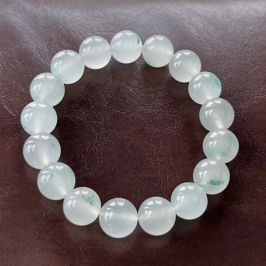 非洲翠冰润糯冰飘花圆珠时尚精美吊坠手串卡11