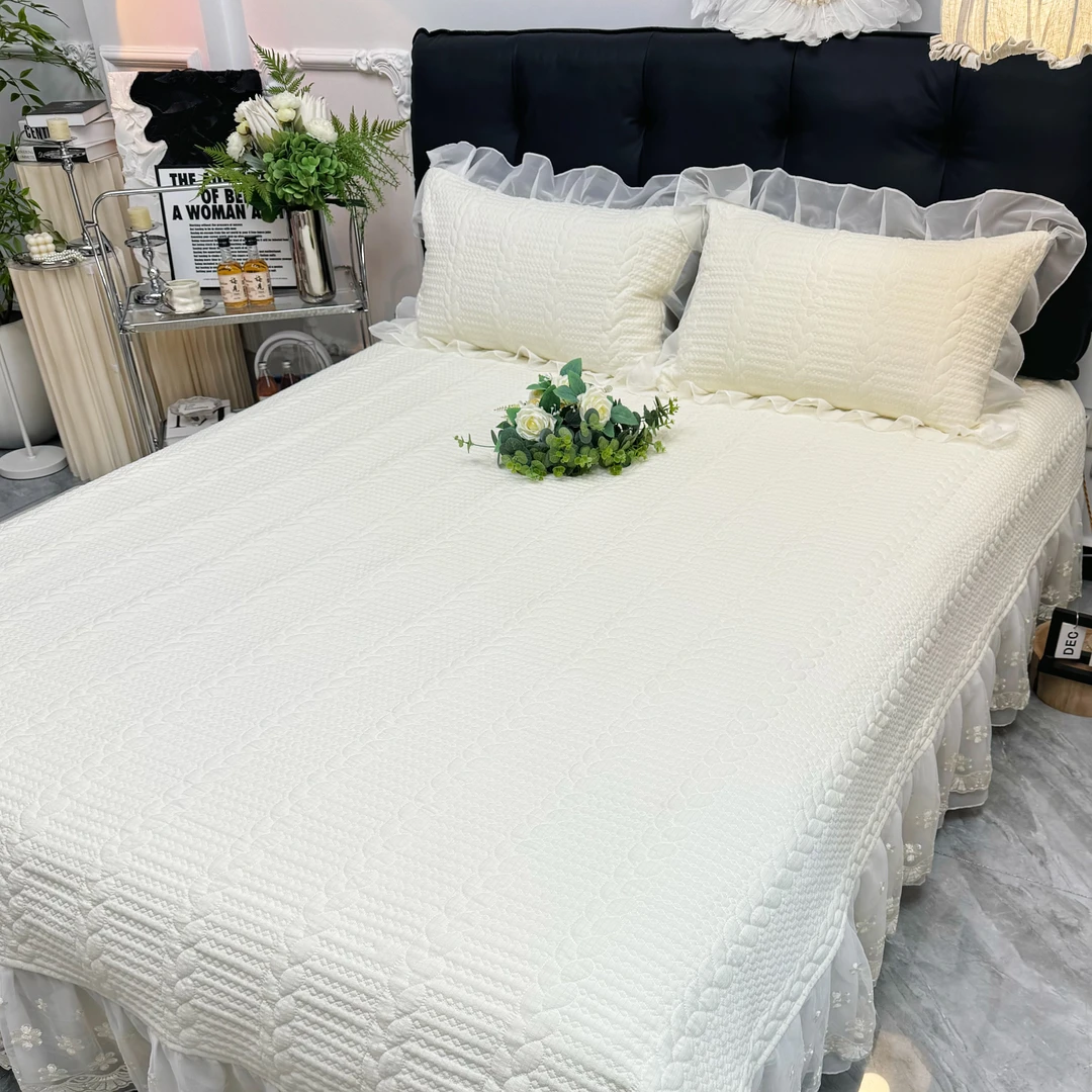 苏岚家纺床上用品-捡漏小奶绵款床盖春夏款床裙四季可用