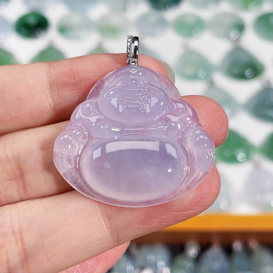 颈饰18K金镶嵌翡翠吊坠