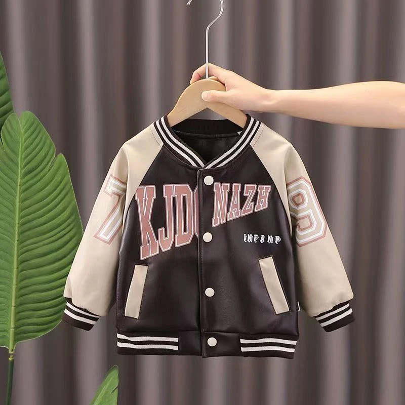 男童2025棒球服短款皮衣外套秋季新款衣服