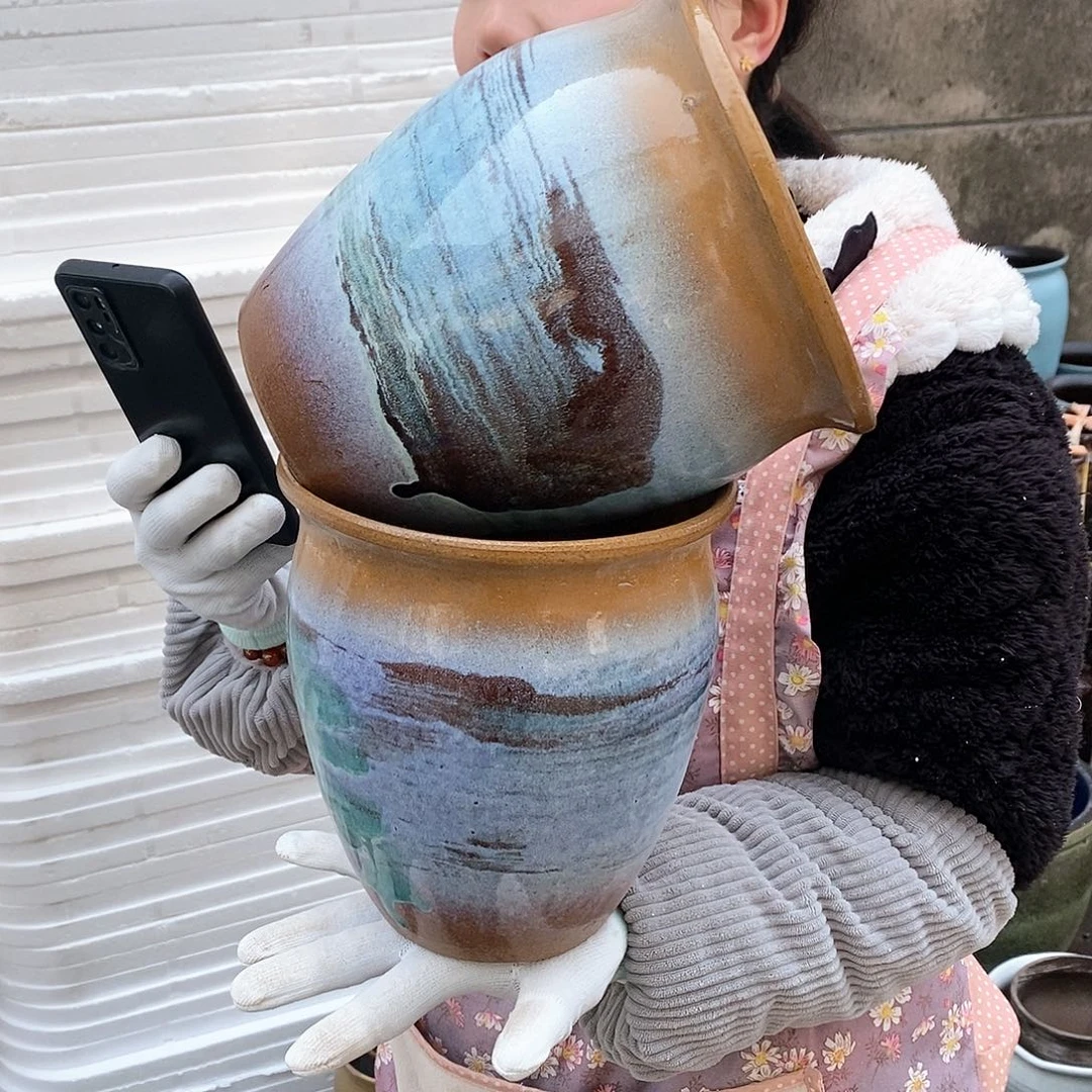 紫砂花盆瑕疵口18高20