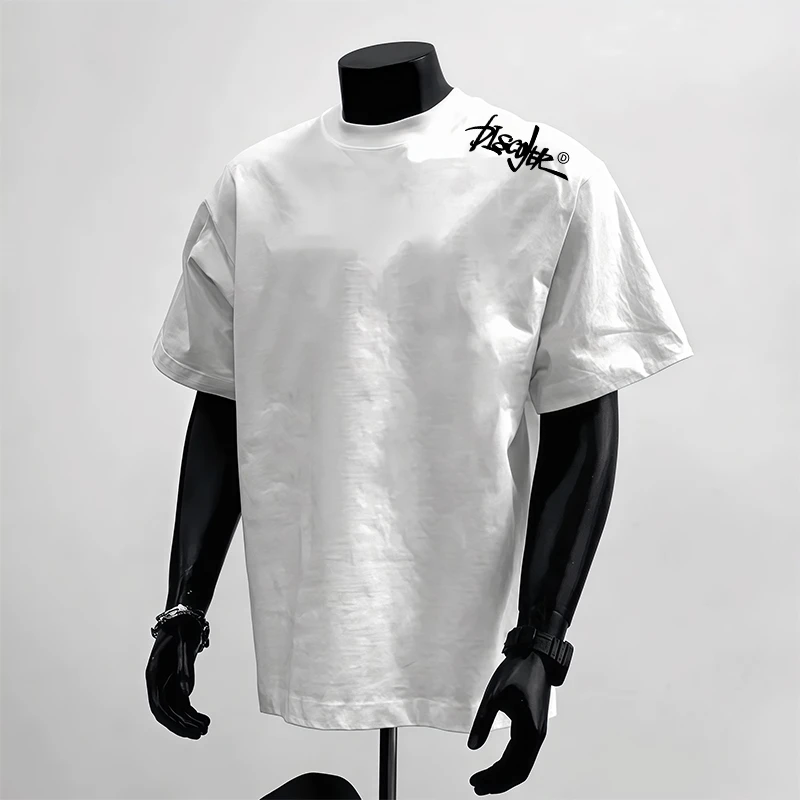 重磅不透白短袖t恤男美式潮牌半袖夏季新款情侣宽松纯棉休闲上衣