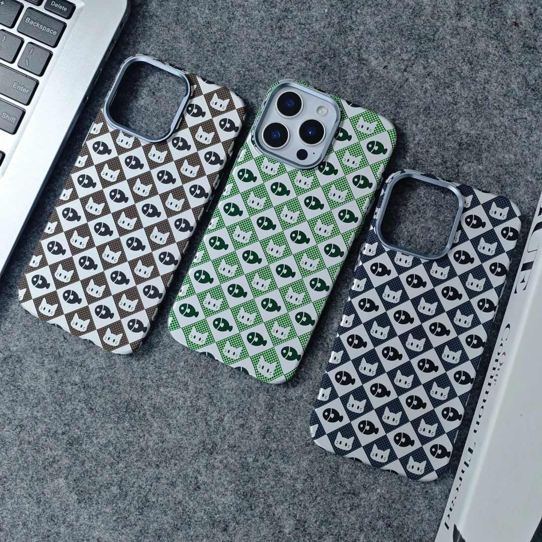 适用iphone16PRO手机壳三星S25U苹果15PM猫多鱼华为Mate70保护套