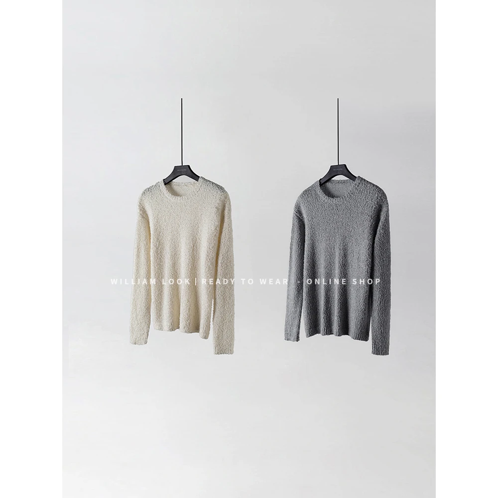 威廉威 男女同款【天鹅毛衣】立体抓毛毛慵懒风宽松大毛衣V474