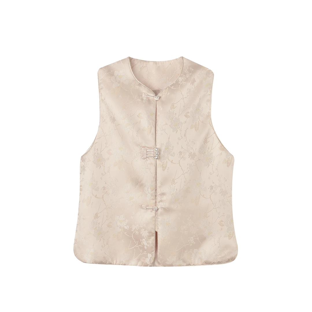 【粉恋】2025年早春新款小清新干净简约款马甲显瘦百搭