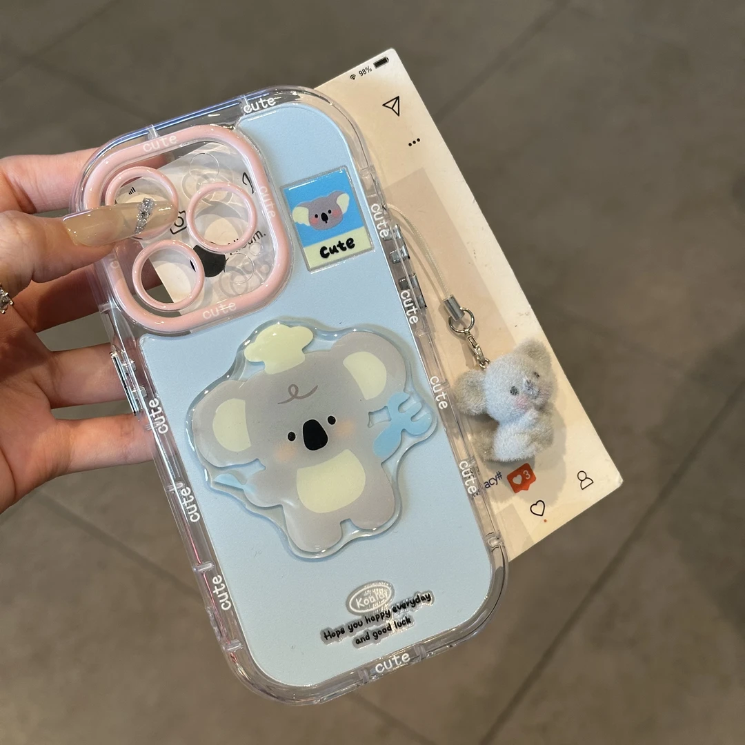 BANCA小考拉造型贴片挂件适用苹果16手机壳华为P70vivo小米14oppo