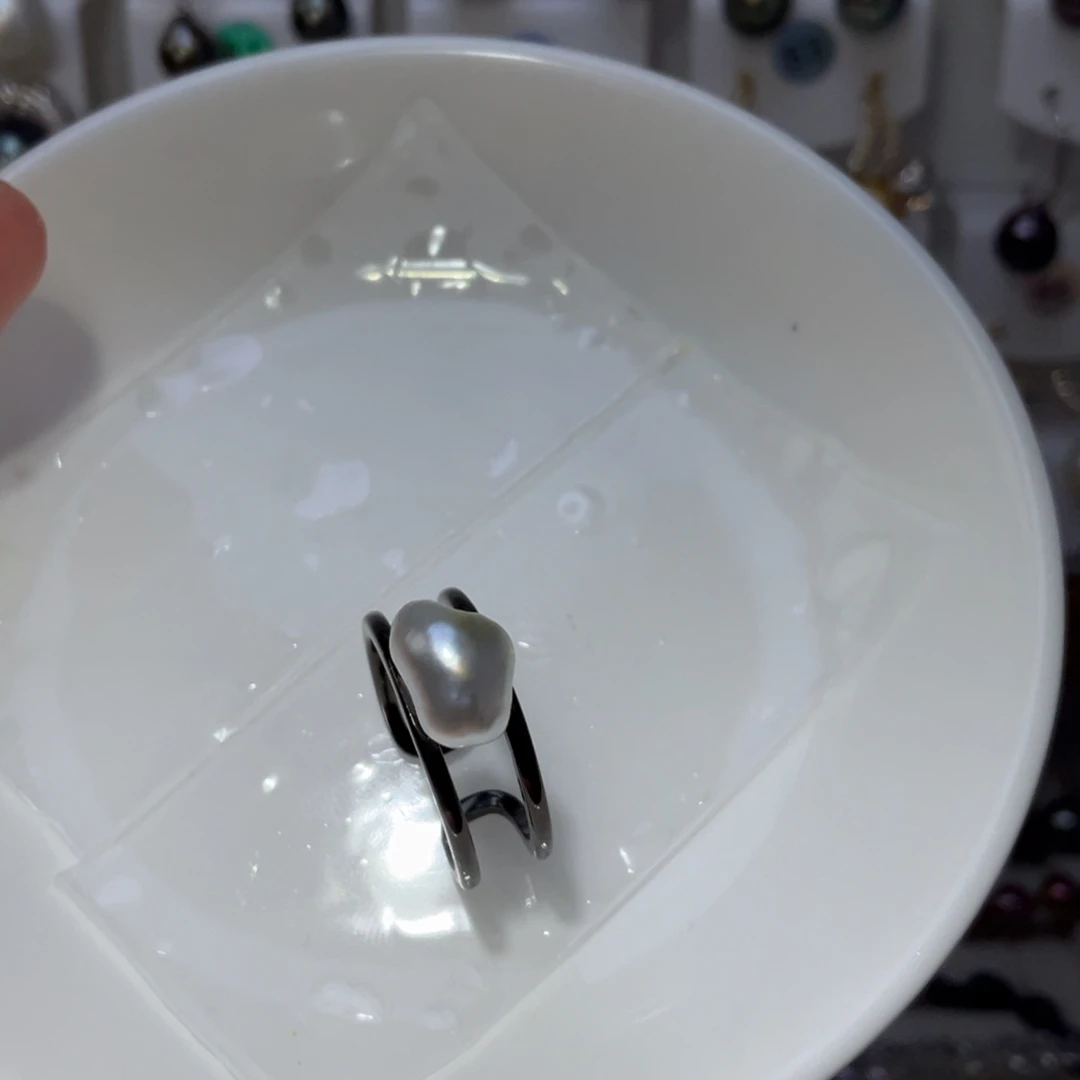 海水珍珠银S925镶嵌戒圈