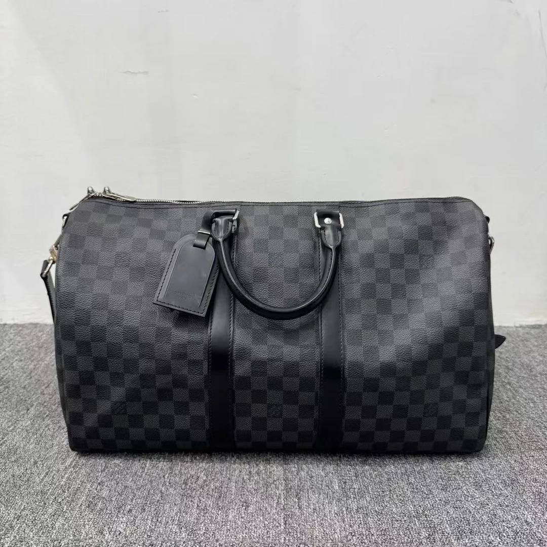 99新 LouisVuitton/路易威登 棋盘格keepall/21*46*28/编码14506