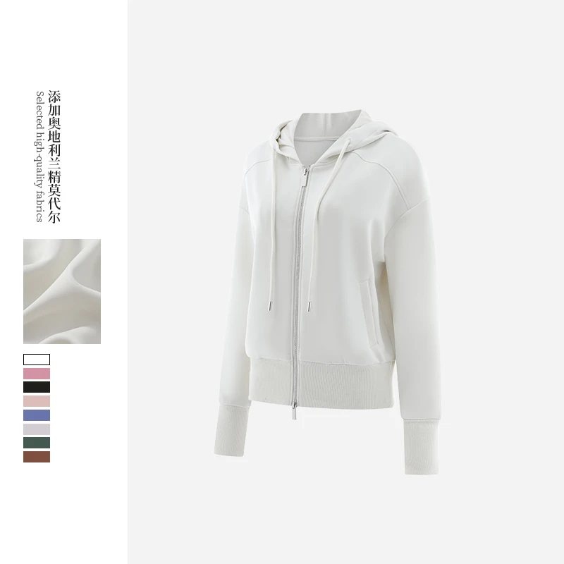 【白小姐专属】砂洗设计款休闲连帽上衣DJU6105