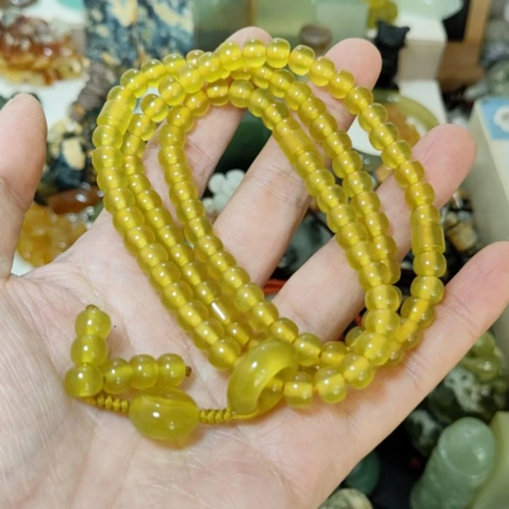 岫玉未镶嵌108粒手串项链款式