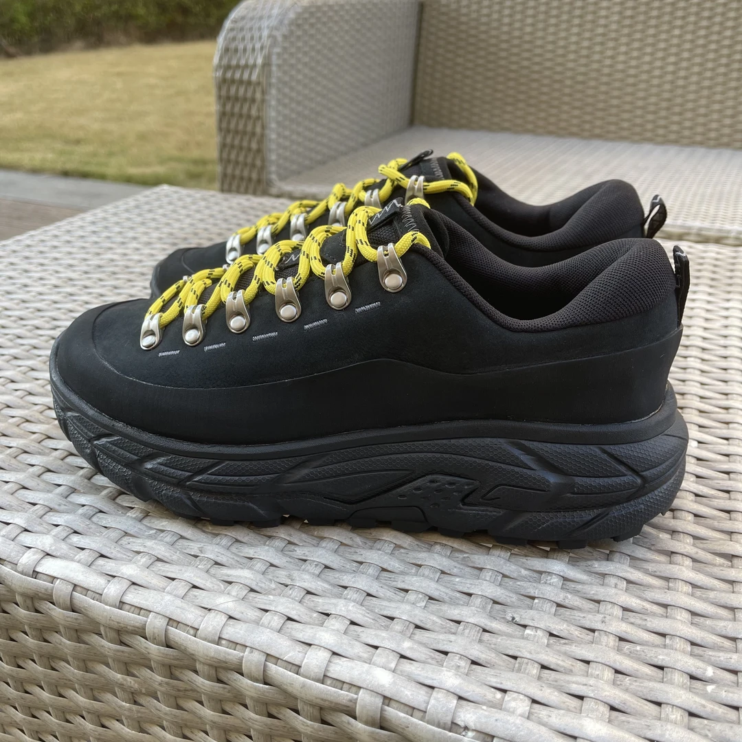 男士低帮时尚百搭舒适透气皮革拼接户外登山徒步厚底休闲运动鞋