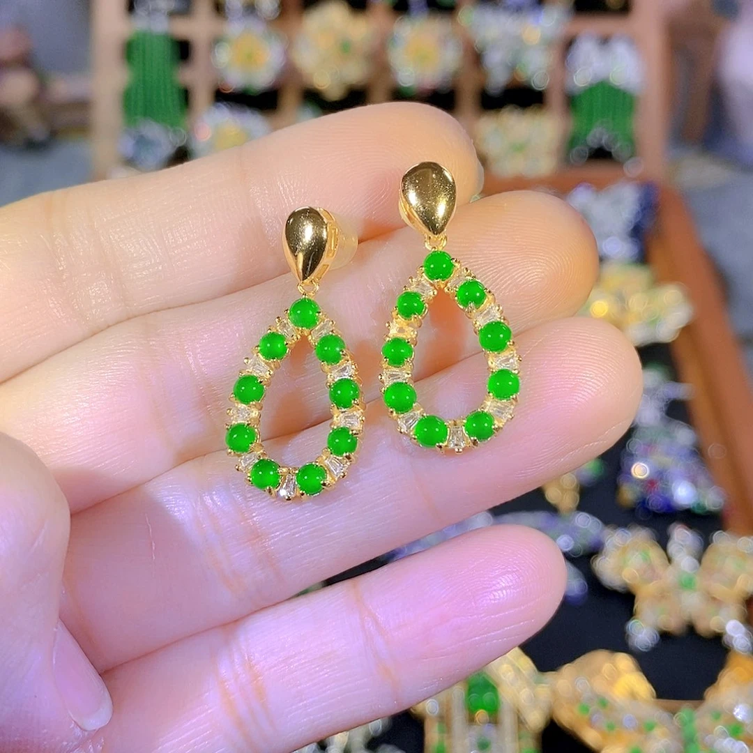 吊坠(不含链)银S925镶嵌翡翠