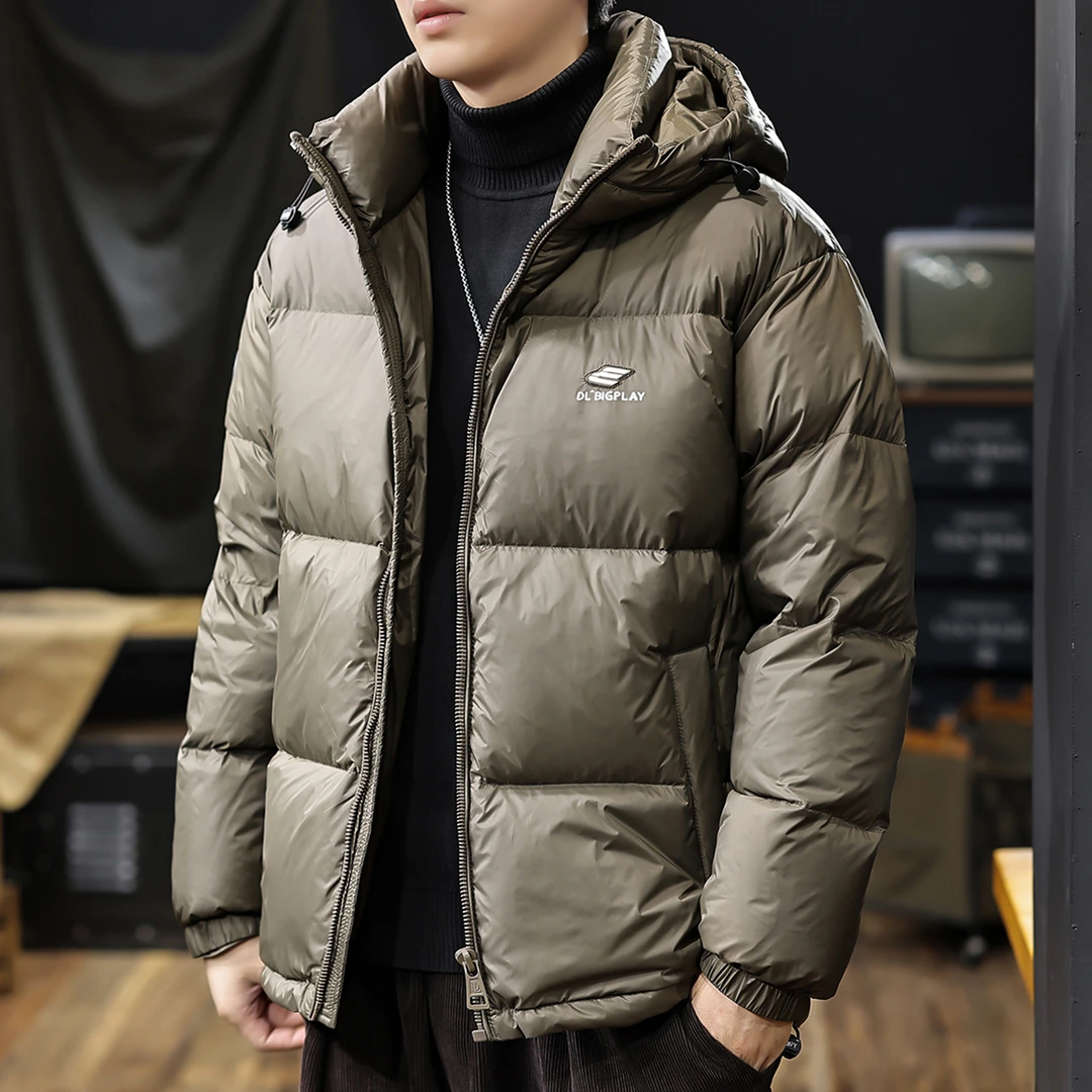 MR.MUDI/穆迪先生高充绒连帽羽绒服男士冬季灰鸭绒面包服防水外套