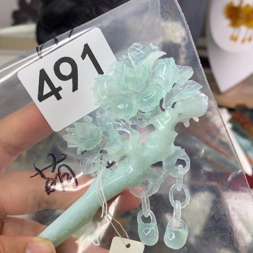 【闪购商品】岫玉发饰未镶嵌萌*