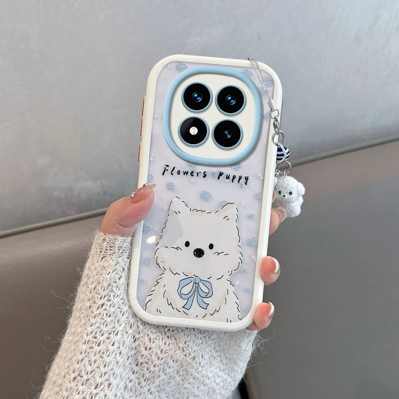 适用于红米note14pro手机壳note14pro+女por透明可爱小狗全包防摔