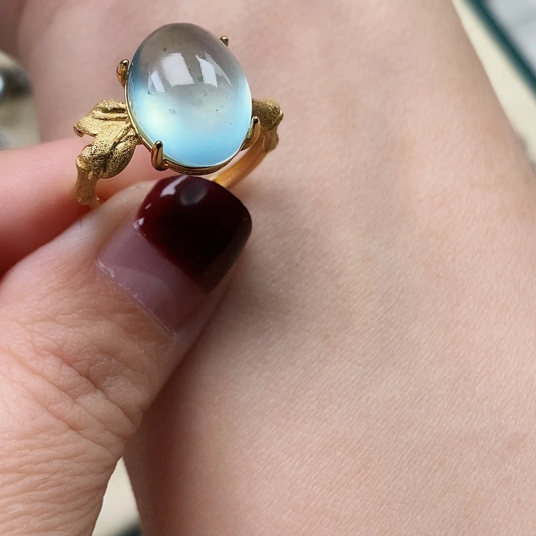 七***七蛇纹石玉银S925镶嵌戒指