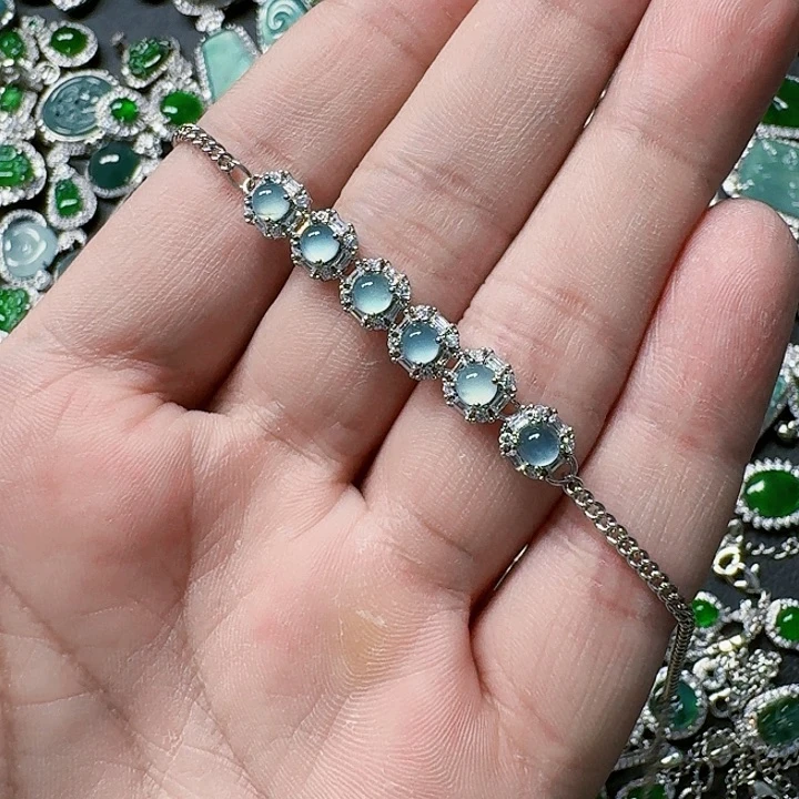 翡翠颈饰未镶嵌天然A货翡翠放漏