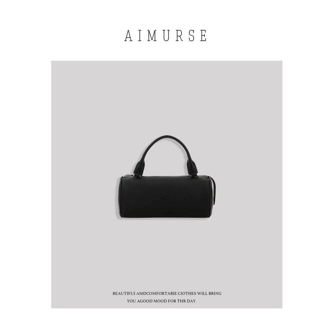 JinJin 小众设计师 黑色百搭简约休闲女士手提包 AM1208