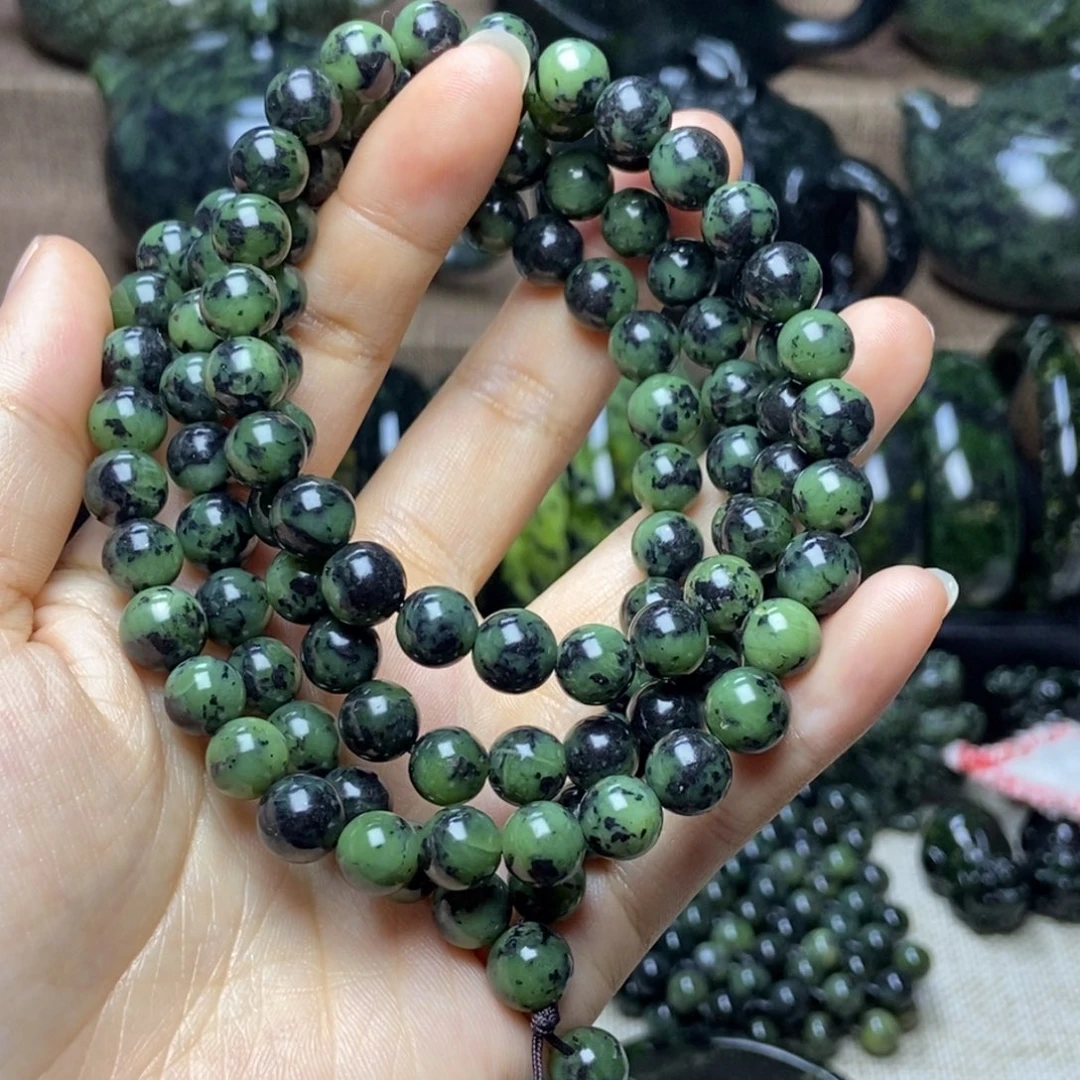 蛇纹石玉未镶嵌药王石项链卡8