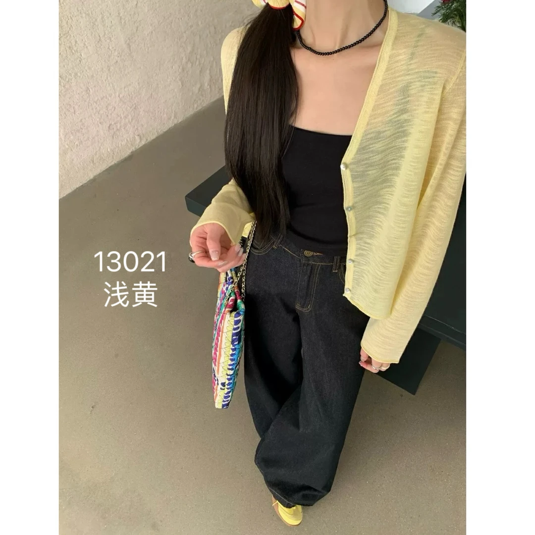 13021（部分无水洗唛，介意慎拍）CHUXUN新款V领防晒开衫