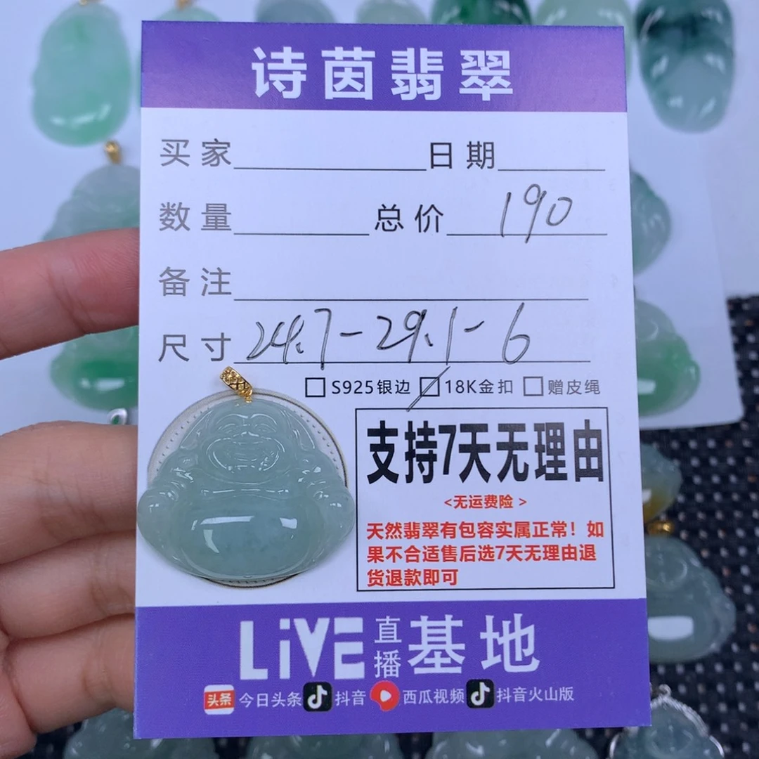 翡翠未镶嵌颈饰天然